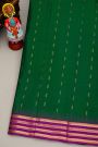 Coimbatore Silk Bottle Green Saree With Traditional Border