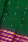 Coimbatore Silk Bottle Green Saree With Traditional Border