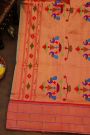 Paithani Silk Blue Saree With All Over Muniya Buttis In Zari Checks Body And Triple Muniya Border