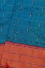 Paithani Silk Blue Saree With All Over Muniya Buttis In Zari Checks Body And Triple Muniya Border