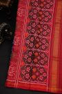 Patola Silk Royal Blue Saree With Florals And Elephants Border