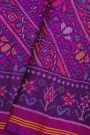 Patola Silk Dual Colour Saree With All Over Florals Design In Cross Lines