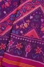 Patola Silk Dual Colour Saree With Florals And Leaves Jaal