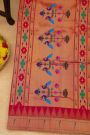 Paithani Silk Magenta Saree With Muniya Buttis Border