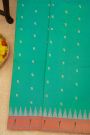 Paithani Silk Sea Blue Saree With Muniya Buttis Border