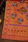 Paithani Silk Violet Saree With Single Muniya Border