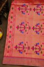 Paithani Silk Mustard Saree With All Over Muniya Buttis Body And Single Muniya Border