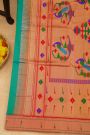 Paithani Silk Sky Blue Saree With Muniya Buttis Border