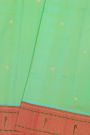 Paithani Silk Sea Green Saree With Muniya Buttis Border