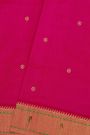 Paithani Silk Pink Saree With Muniya Buttis Border