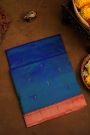 Paithani Silk Peacock Blue Saree With Muniya Buttis Border