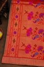 Paithani Silk Peacock Blue Saree With Muniya Buttis Border