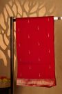 Paithani Silk Red Saree With Muniya Buttis Border