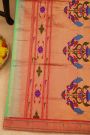 Paithani Silk Sea Green Saree With Muniya Buttis Border