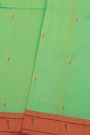 Paithani Silk Sea Green Saree With Muniya Buttis Border