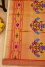 Paithani Silk Off White Saree With Muniya Buttis Border