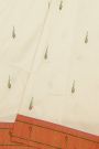 Paithani Silk Off White Saree With Muniya Buttis Border