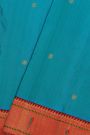 Paithani Silk Sea Blue Saree With Muniya Buttis Border