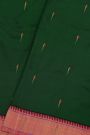 Paithani Silk Bottle Green Saree With Muniya Buttis Border