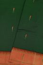 Paithani Silk Bottle Green Saree With Muniya Buttis Border