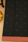 Paithani Silk Black Saree With Muniya Buttis Border