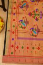 Paithani Silk Black Saree With Muniya Buttis Border