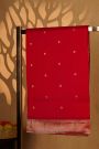 Paithani Silk Red Saree With Muniya Buttis Border