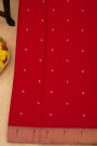 Paithani Silk Red Saree With Muniya Buttis Border