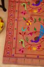 Paithani Silk Red Saree With Muniya Buttis Border