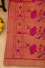 Paithani Silk Magenta Saree With Muniya Buttis Body