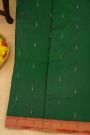 Paithani Silk Bottle Green Saree With Muniya Buttis Border
