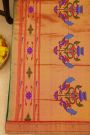 Paithani Silk Bottle Green Saree With Muniya Buttis Border