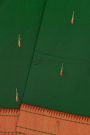 Paithani Silk Bottle Green Saree With Muniya Buttis Border