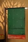 Paithani Silk Bottle Green Saree With Muniya Buttis Border
