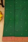 Paithani Silk Bottle Green Saree With Muniya Buttis Border
