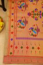 Paithani Silk Bottle Green Saree With Muniya Buttis Border