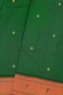 Paithani Silk Bottle Green Saree With Muniya Buttis Border