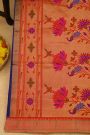Paithani Silk Navy Blue Saree With Muniya Buttis Body