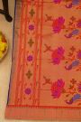 Paithani Silk Navy Blue Saree With Muniya Buttis Body
