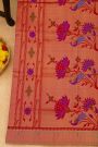 Paithani Silk Magenta Saree With Muniya Buttis Body