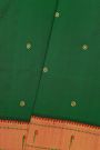 Paithani Silk Bottle Green Saree With Muniya Buttis Border