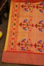 Paithani Silk Mustard Saree With All Over Muniya Buttis Body And Double Muniyas Border