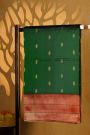 Paithani Silk Bottle Green Saree With Muniya Buttis Border