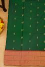 Paithani Silk Bottle Green Saree With Muniya Buttis Border