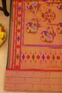 Paithani Silk Bottle Green Saree With Muniya Buttis Border