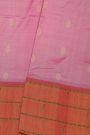 Paithani Silk Baby Pink Saree With Muniya Buttis Border