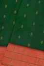 Paithani Silk Bottle Green Saree With Triple Muniyas Border