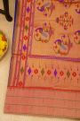 Paithani Silk Royal Blue Saree With Muniya Buttis Border
