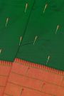 Paithani Silk Bottle Green Saree With Muniya Buttis Body