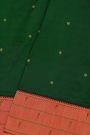 Paithani Silk Bottle Green Saree With Muniya Buttis Border
